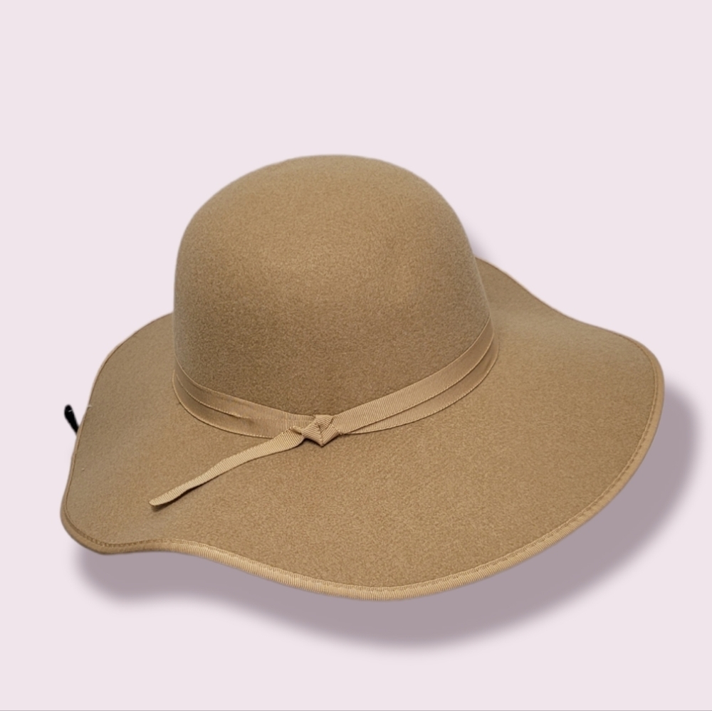 Vince Camuto Wide Brim Winter Camel Fedora Hat OS